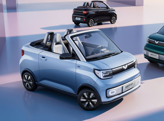 Convertible GM Wuling Hongguang Mini EV Cars 2 Seater 280KM